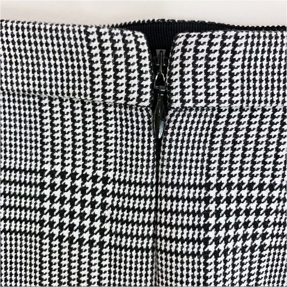 J. Crew Plaza‎ Women’s Skirt Black White Glen Plaid Flared Sz 2 New - Picture 7 of 12